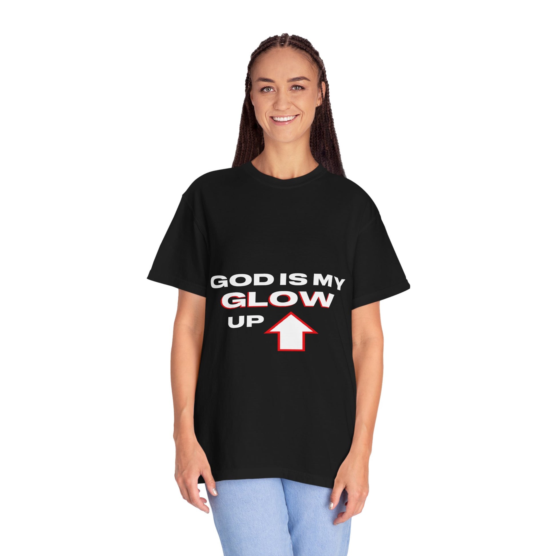 "God is My Glow Up" StreetReady Motivational T-Shirt, Inspirational Tee, Casual Wear, Gift for Him/Her, Spiritual Apparel, Everyday Comfort