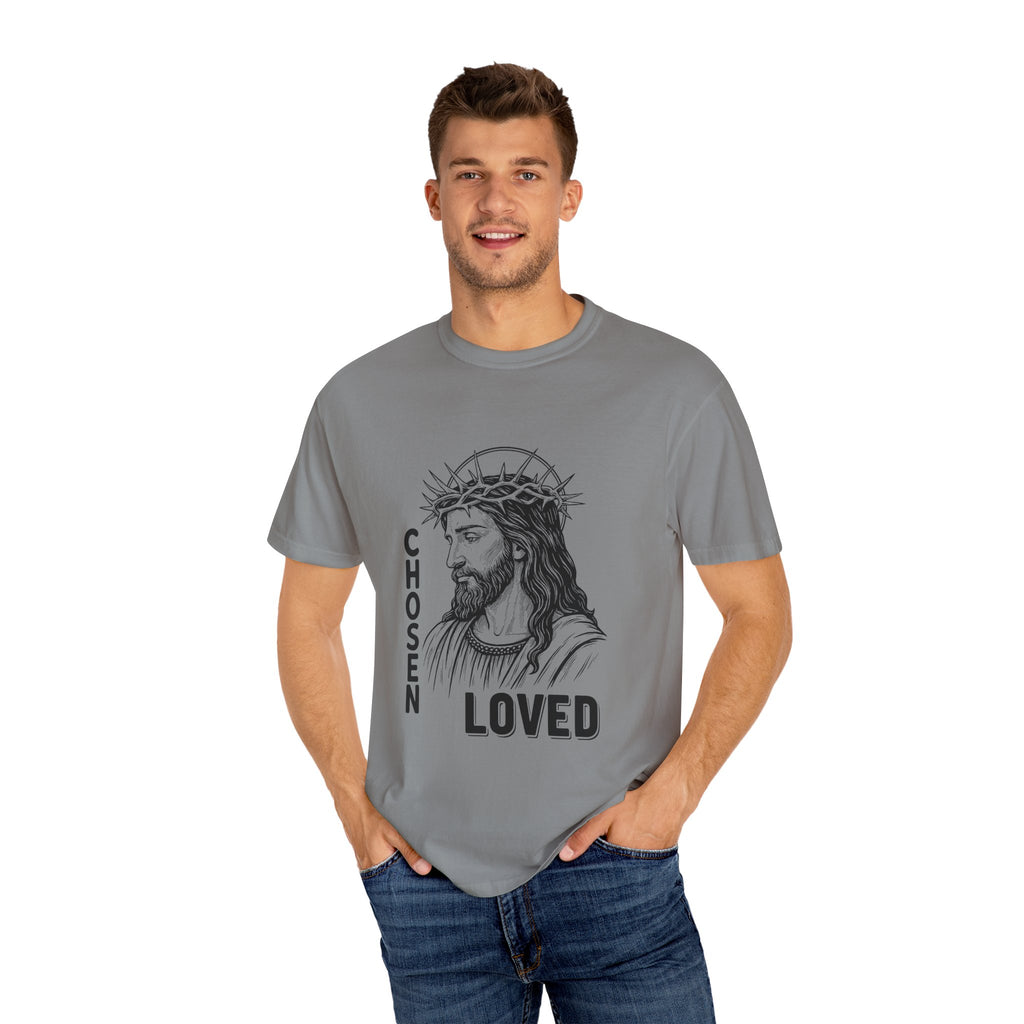 “Chosen Loved” by AARQ Unisex Garment-Dyed T-shirt - Faith-Inspired Tee for Christians, Perfect Gift for Religious Occasions, Spiritual Wear