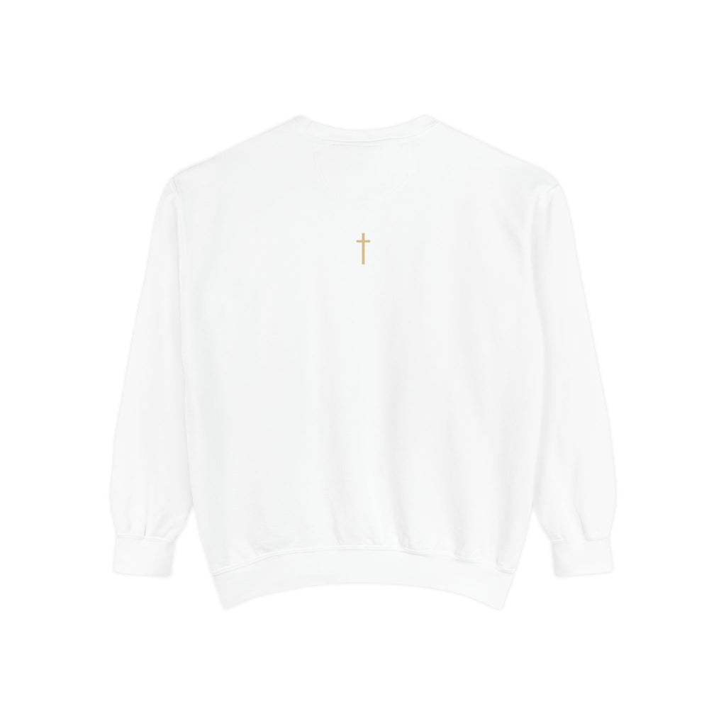 AARQ Garment-Dyed Unisex Sweatshirt with Minimalist Logo, Casual Fashion, Cozy Gift, Comfortable Layer, Trendy Streetwear