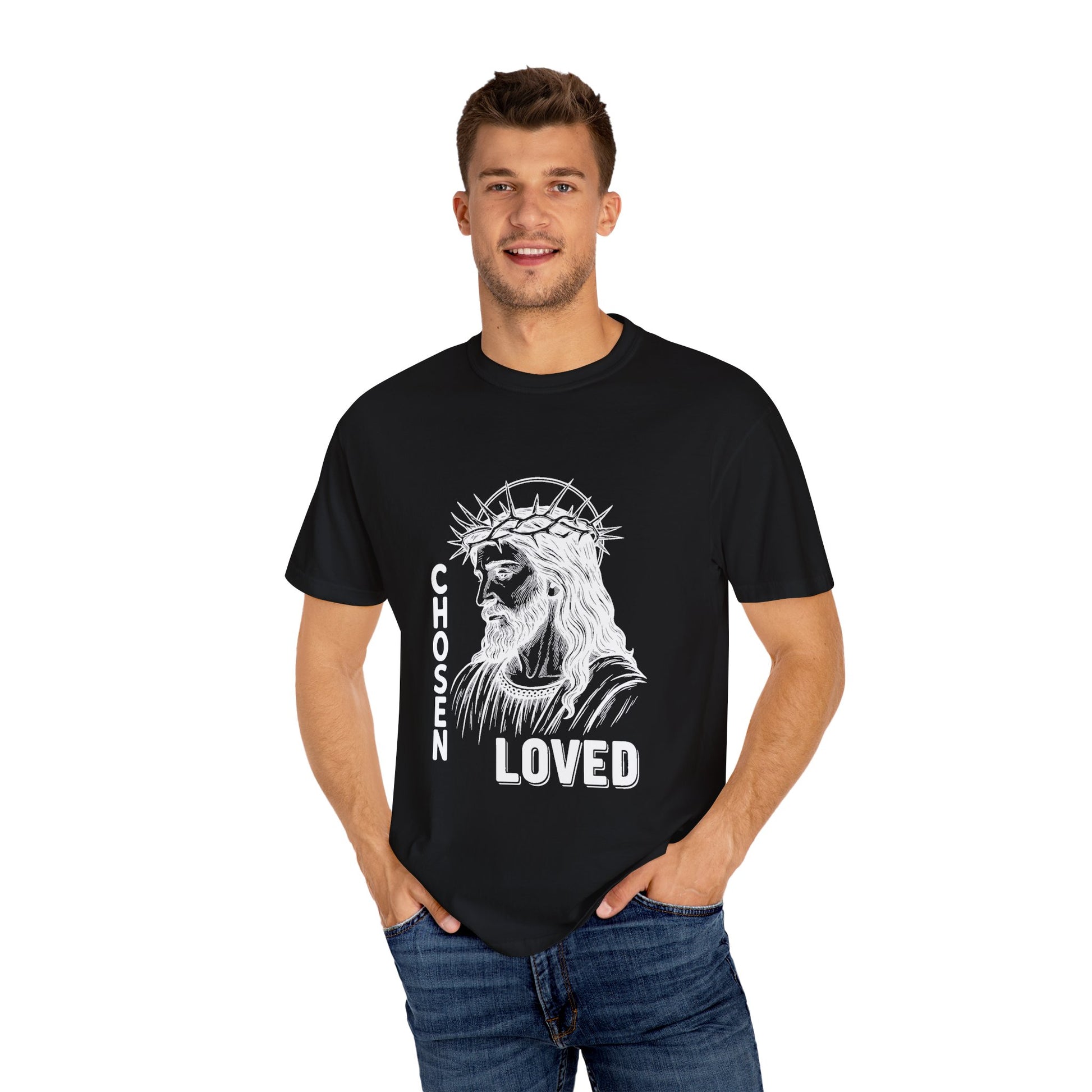 “Chosen Loved” by AARQ Unisex Garment-Dyed T-shirt - Faith-Inspired Tee for Christians, Perfect Gift for Religious Occasions, Spiritual Wear