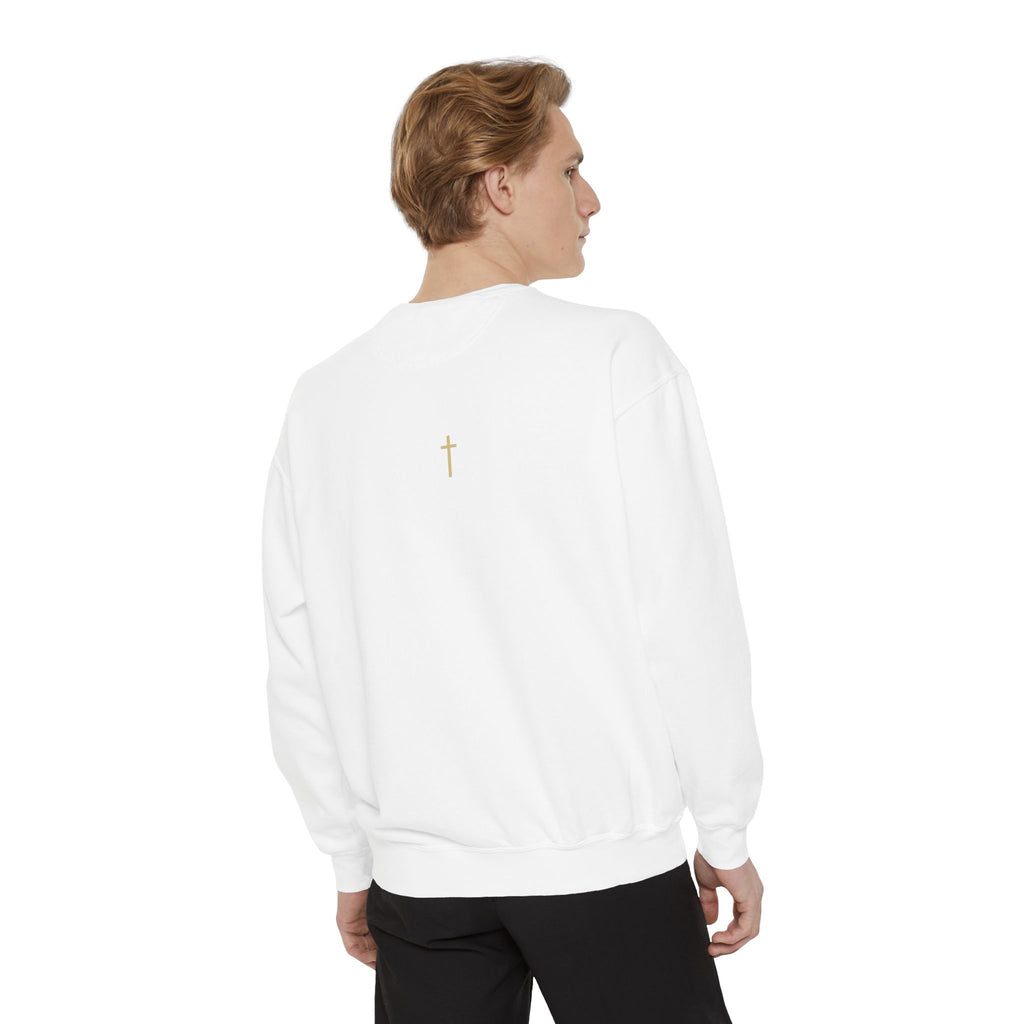 AARQ Garment-Dyed Unisex Sweatshirt with Minimalist Logo, Casual Fashion, Cozy Gift, Comfortable Layer, Trendy Streetwear