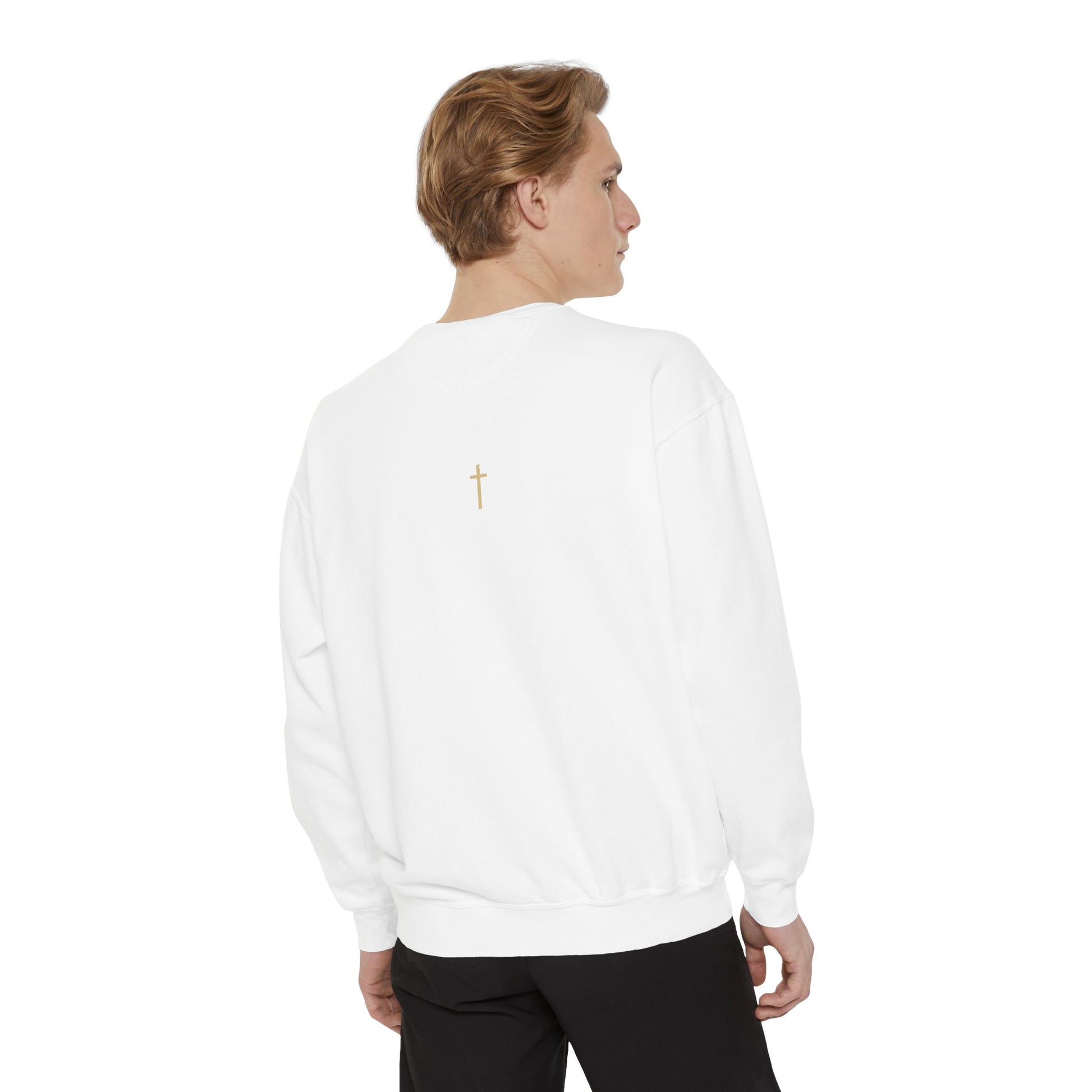 AARQ Garment-Dyed Unisex Sweatshirt with Minimalist Logo, Casual Fashion, Cozy Gift, Comfortable Layer, Trendy Streetwear