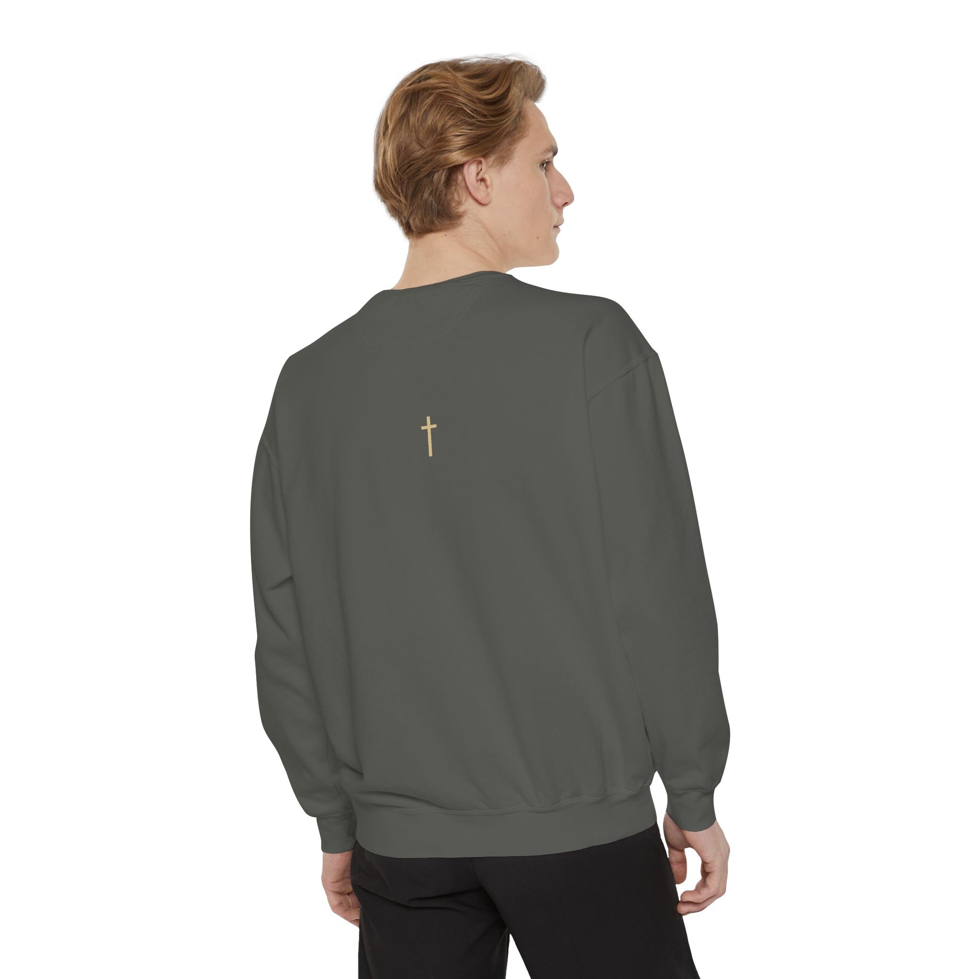 AARQ Garment-Dyed Unisex Sweatshirt with Minimalist Logo, Casual Fashion, Cozy Gift, Comfortable Layer, Trendy Streetwear