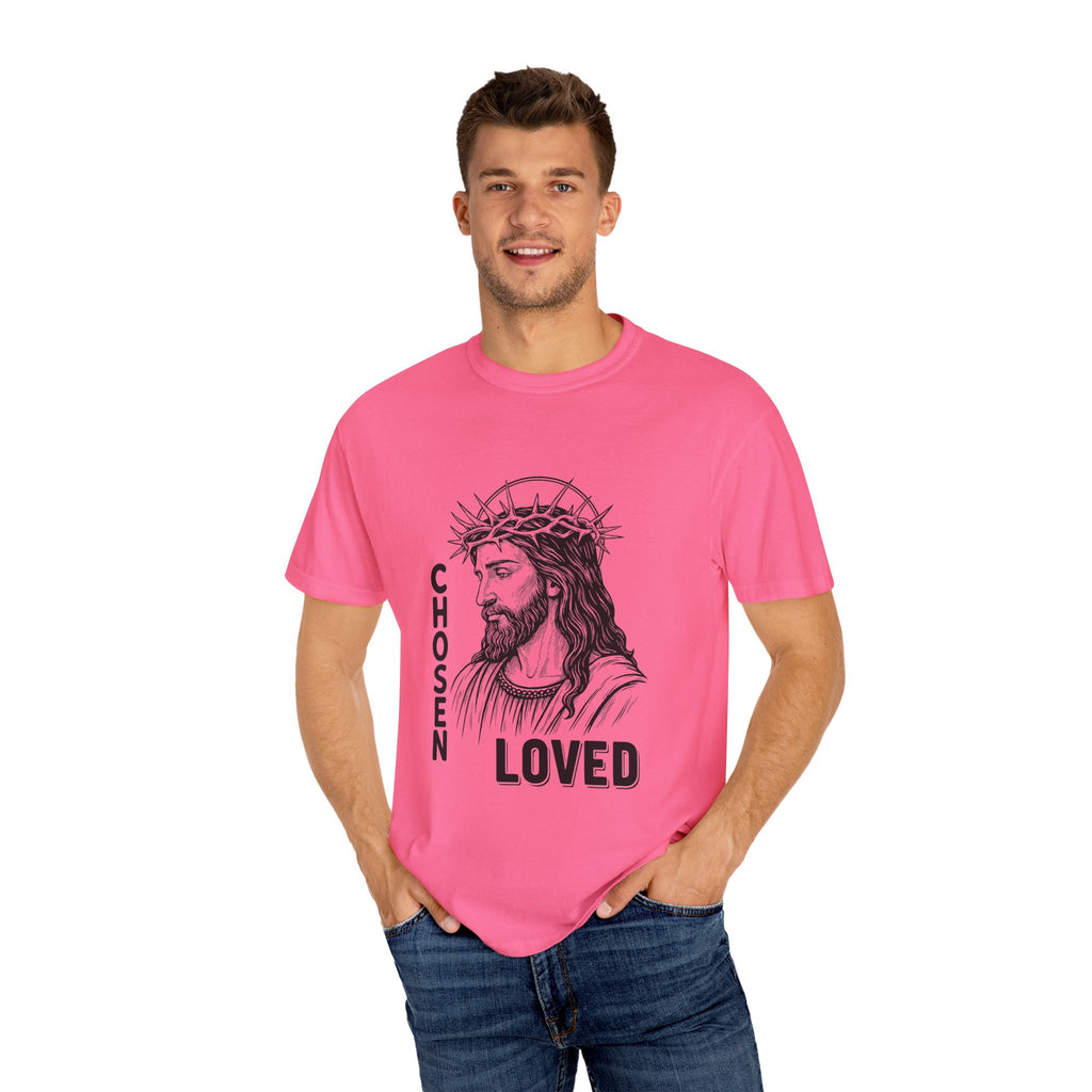“Chosen Loved” by AARQ Unisex Garment-Dyed T-shirt - Faith-Inspired Tee for Christians, Perfect Gift for Religious Occasions, Spiritual Wear